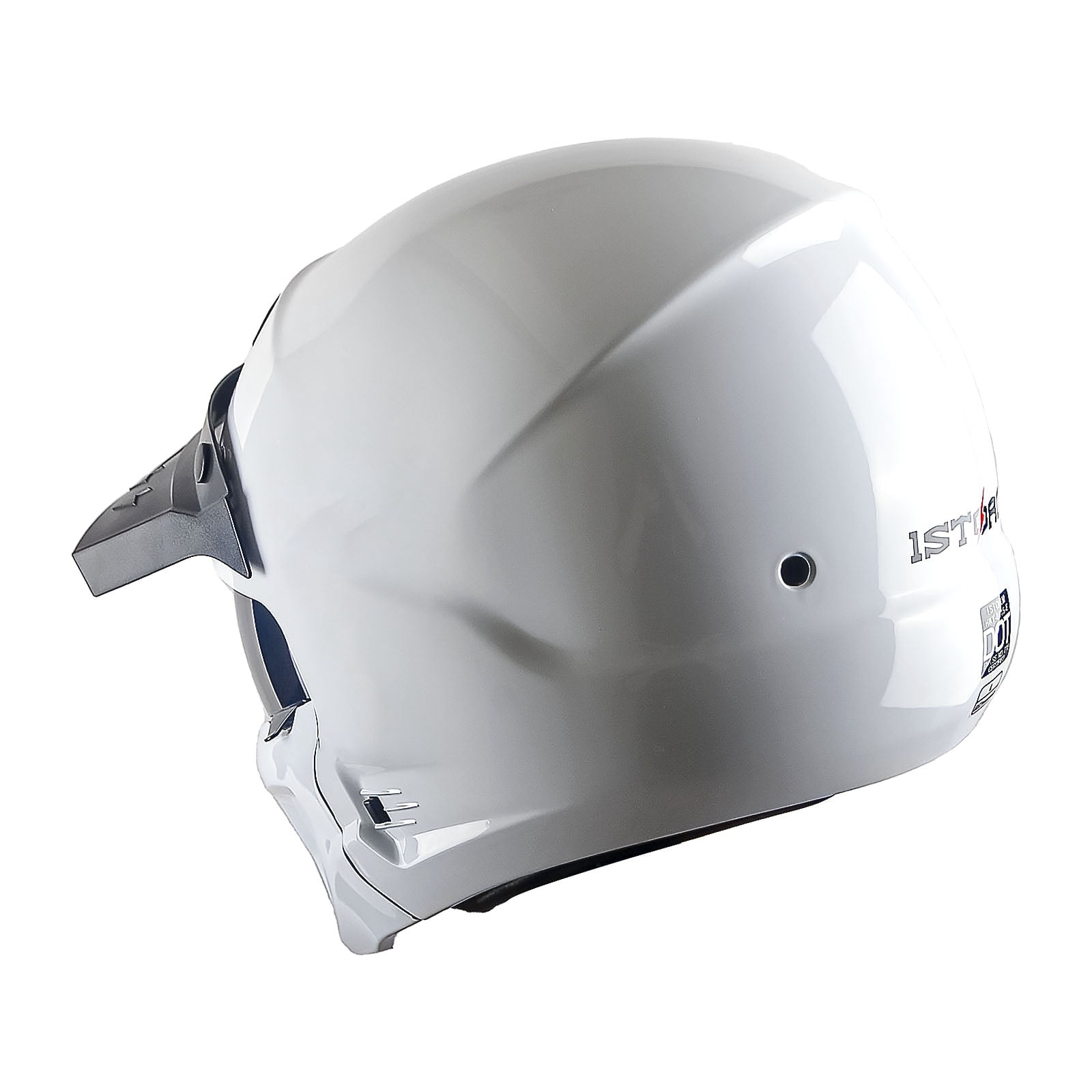1Storm Motorcycle Full Face Helmet Open Face Helmet with Smoked Shield (Detachable Visor & Face Mask): HKY881S-E Glossy White