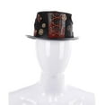 thumbnail image 4 of Sombrero de disfraz de Cosplay Punk Goth Steampunk para hombres mujeres edad industrial hecho de fieltro Macarena sombreros de copa de los hombres, 4 of 6
