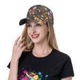thumbnail image 6 of Kdxio Unisex Colorful Flowers with Butterfly Pattern Baseball Cap Unisex Washed Classic Adjustable Hat, 6 of 7