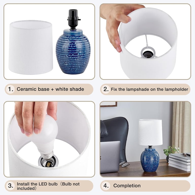 Natyswan 2-Pack Farmhouse Ceramic Bedside Lamps photo 8