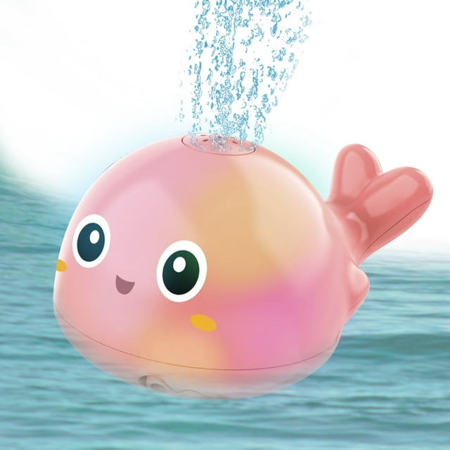 Flashing Baby Bath Toys with Colorful Light Safe Waterproof Baby Water Spray Toys Cute Cartoon Bathtub Toys Battery Operated Auto Sensor Sprinkler Toys