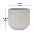 thumbnail image 5 of Modern Ceramic Flowerpot with Drainage Hole - Frost/Heat Resistant All-Weather Planter for Patio, Garden & Windowsill - White Glossy Finish, Ready-to-Use, 5 of 9