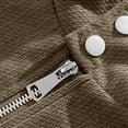 thumbnail image 4 of Corduroy Men's Bomber Jacket Ribbed Textured Stand Collar Zip Up Jacket Loose Casual Outer Coat With Pockets Elastic Cuffs Hoodless Outwear For Fall Winter, 4 of 8