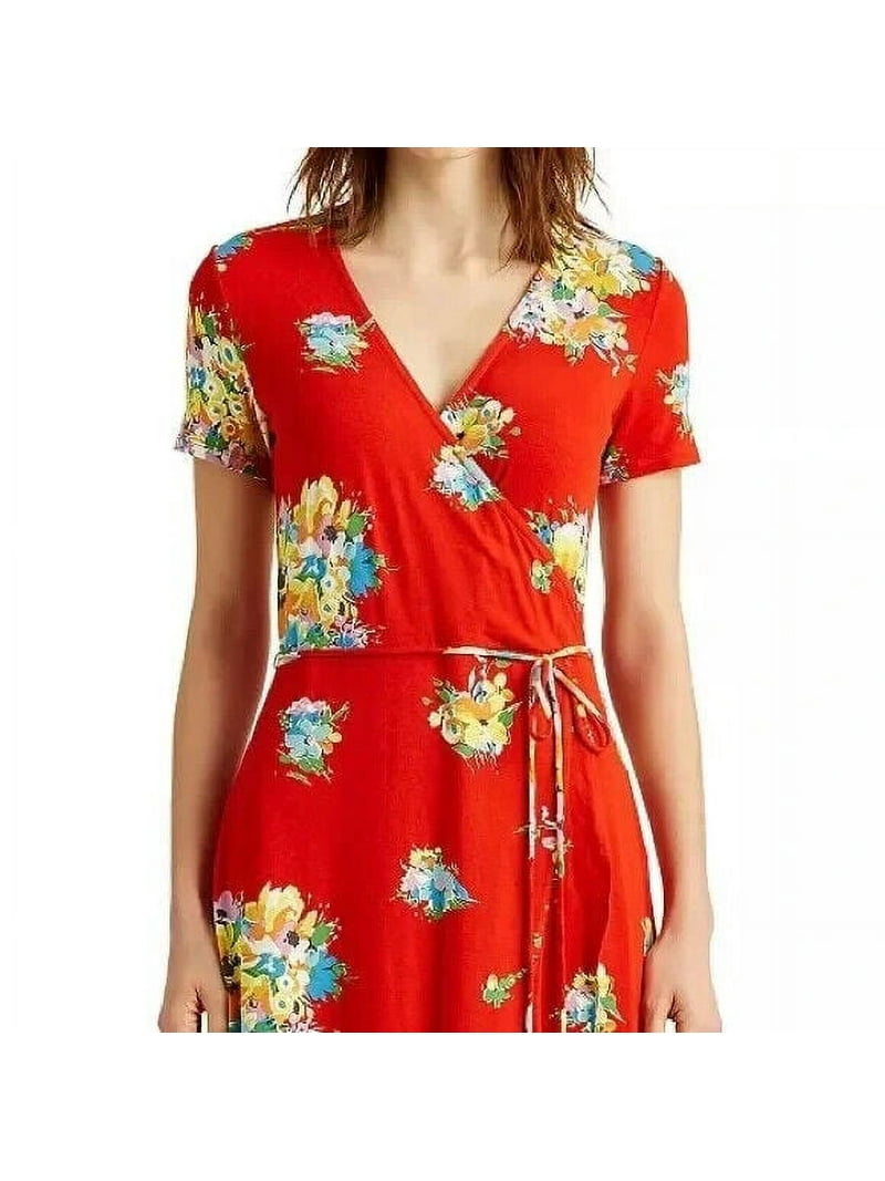 navy blue dress for baby girl Ralph Lauren Women's Floral Twist-Front Jersey Dress - Navy/White main image 0