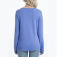 thumbnail image 4 of QUALFORT Women’s 100% Cotton Lightweight Button-Front Cardigan Sweater，crew neck Long Sleeve Knit, 4 of 7