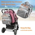 thumbnail image 4 of Astro Alan Bolsas de pañales para bebés con cambiador, mochila impermeable para pañales para mamás y papás con puerto de carga USB, regalos para baby shower, mochila para pañales de gran capacidad, gr, 4 of 5