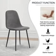 thumbnail image 6 of Dining Chairs Set of 6, Modern Linen Fabric Upholstered Dining Chairs with Backrests and Black Metal Legs, Dining Room Side Chairs for Kitchens, Lounges, and Farmhouses(Dark Gray), 6 of 8