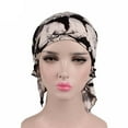 thumbnail image 3 of Braveheart Chimio Chapeau Impression Foulard Femmes Coton Musulman Turban Stretch Perte de Cheveux Liée Baotou Chapeaux, 3 of 5