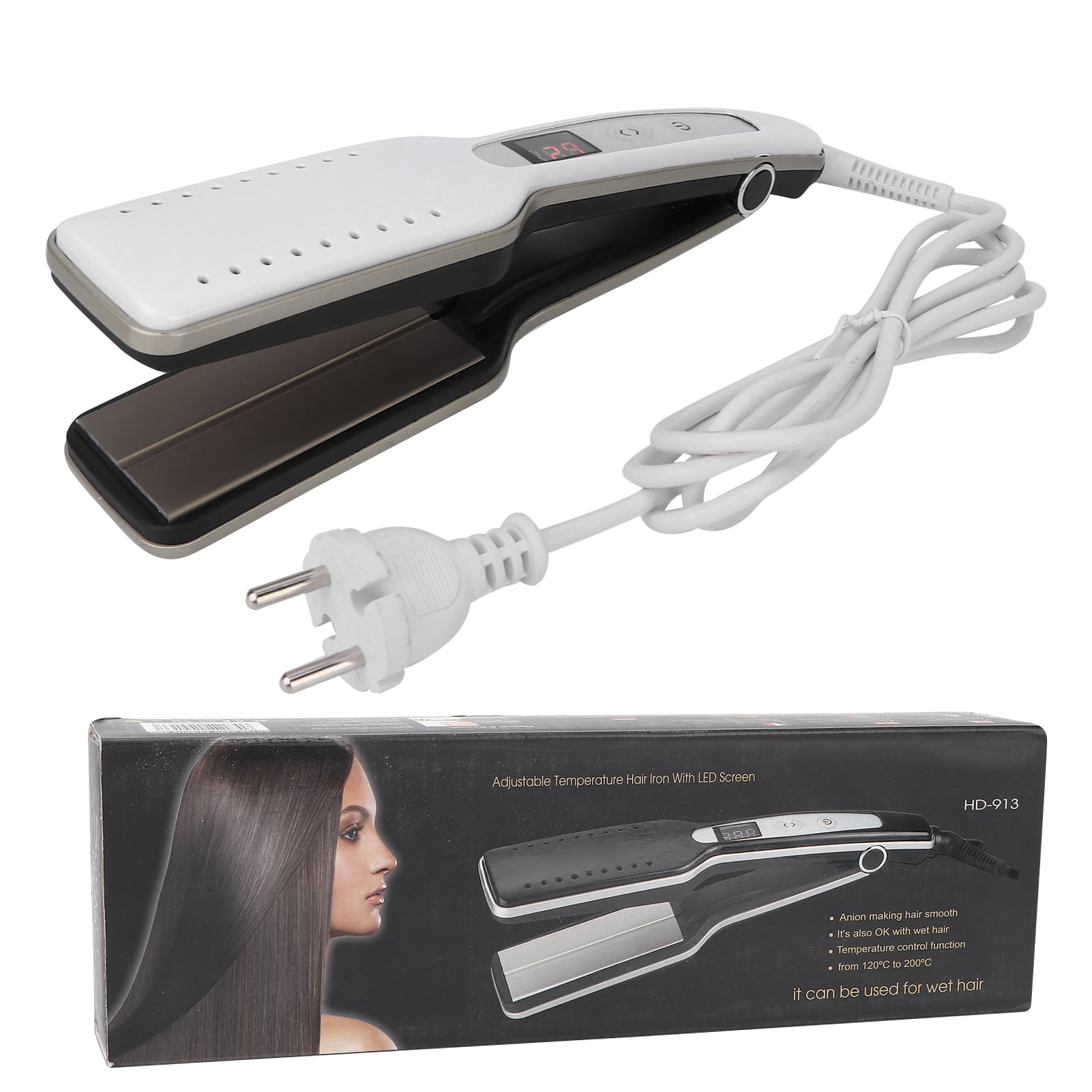 ESTINK Hair Straightener Iron, Professional Hair Straightener White Ceramic Adjustable Temperature Hair Styling Tool EU Plug 100‑240V,Adjustable Hair Straightener ESTINK Hair Straightener Iron, Professional Hair Straightener White Ceramic Adjustable Temperature Hair Styling Tool EU Plug 100‑240V,Adjustable Hair Straightener