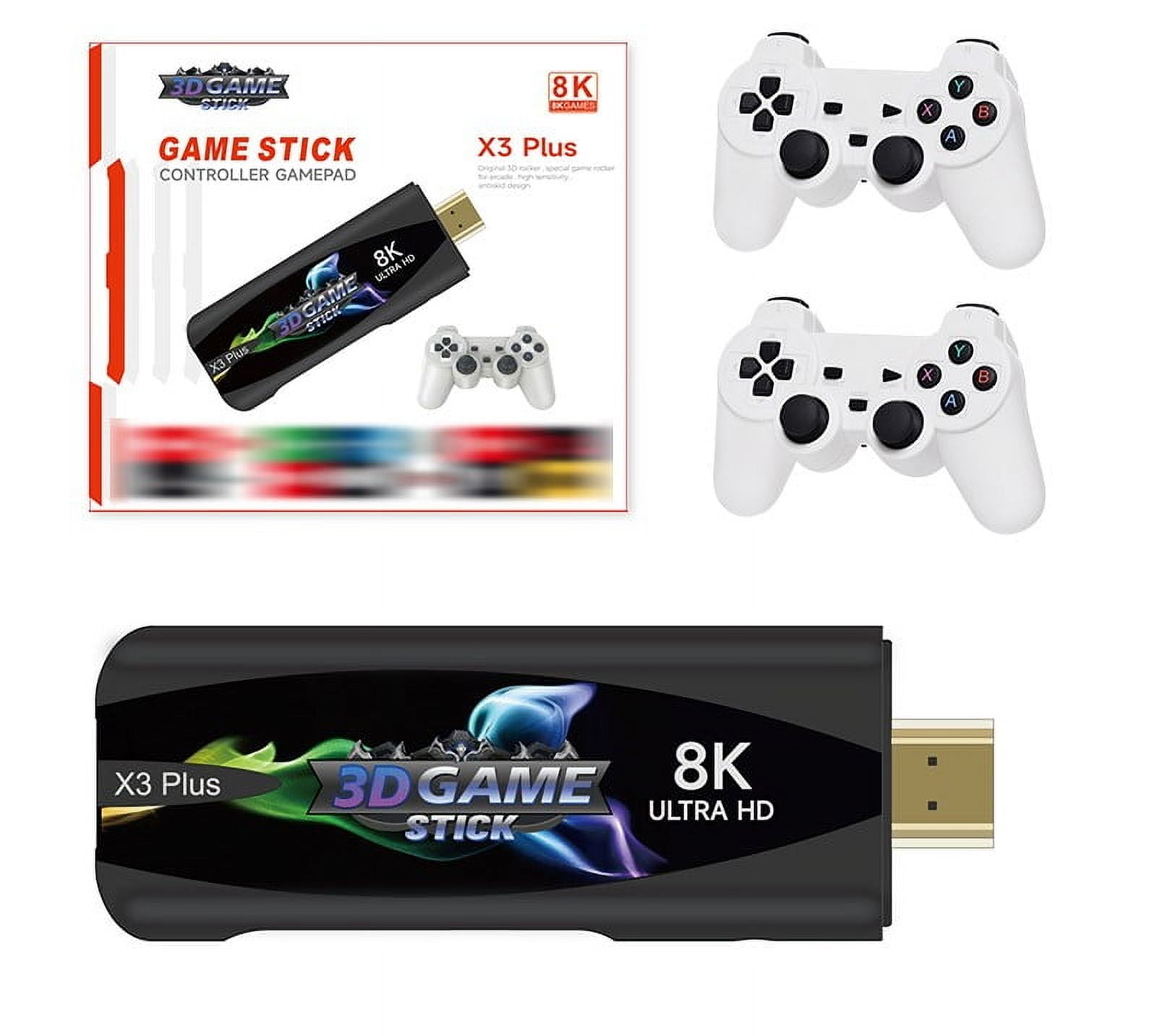 X3 Plus TV Game Stick, 8K Ultra HD, 2.4G Wireless, Antiskid
