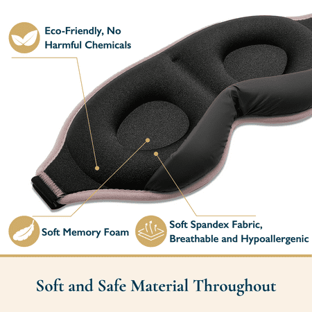ComfiTime 2Pack Sleep Mask - 100% Blackout Eye Mask for Sleeping, Eye Covers for Men and Women, Contour Blindfold with Nose Baffle, Soft & Lightweight, Latex-Free