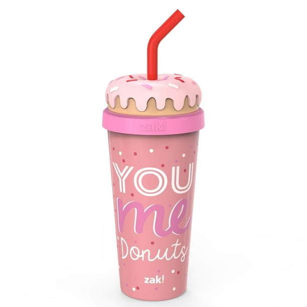 Zak Designs 18 Ounce Color Change Tumbler, Donut with Sprinkles