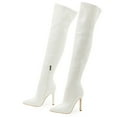 thumbnail image 5 of Juosiy Women's Over The Knee Boots Comfortable Leather Thigh High Pointed Toe Stiletto Long Sexy Boots, 5 of 6