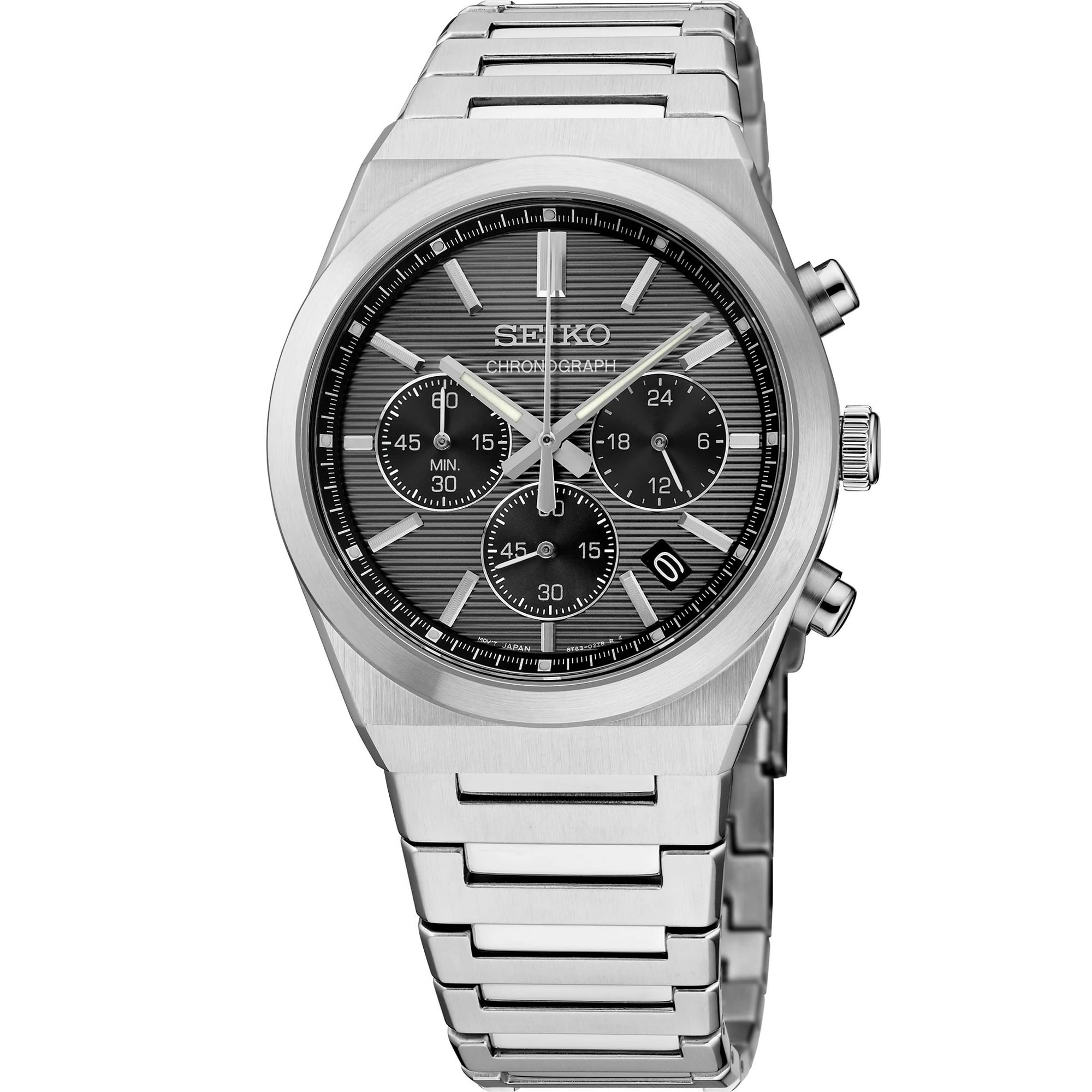 Seiko Essentials Collection Stainless Steel Chronograph Quartz Men's Watch SSB455