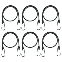 Uxcell Bungee Cord with Hooks, 28 inch Reflective Elastic Rope Outdoor Strapping Tape Hook, Black 6 Pack