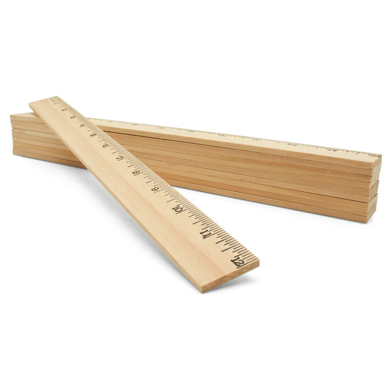 25 Pack Wooden Ruler 12 Inch Rulers Bulk Wood Measuring Ruler Office Ruler  2 Scale