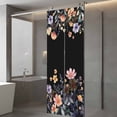 thumbnail image 3 of Black Spring Floral Window Privacy Film, Elegant Flowers Farmhouse Botanical Static Cling UV Sun Blocking Heat Control Window Tint Day and Night, Non-Adhesive One Way Privacy Cover 23.6''x59'', 3 of 7