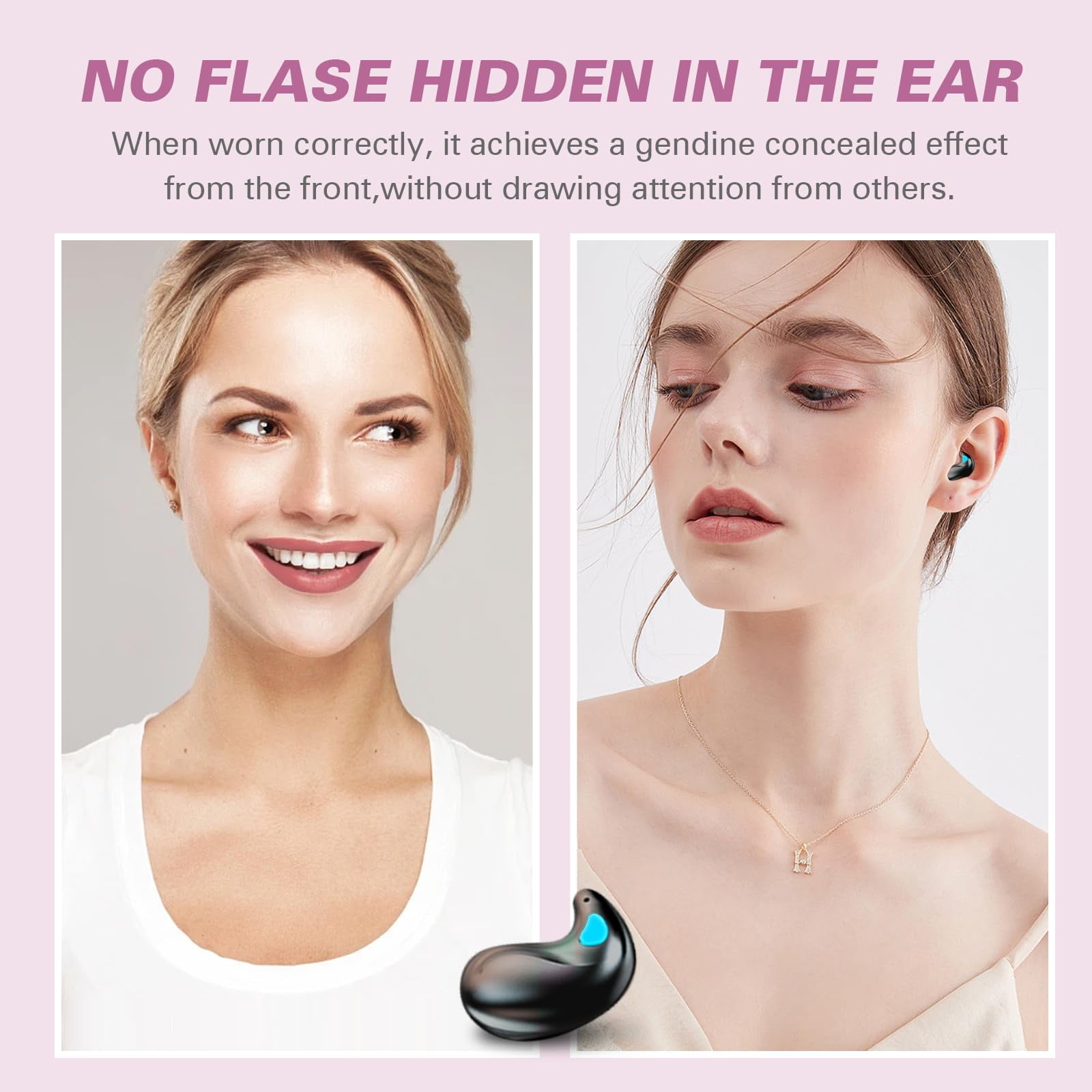 Invisible Sleep Wireless Earphone IPX5 Waterproof Thin Invisible Sleep Earbuds for Side Sleepers Sleep Ear Buds Smallest Tiny Small Mini Discreet Earbud for Sleeping Invisible Headphones