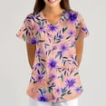 thumbnail image 2 of BDPORKAS Scrubs for Women Cute Print Working Tops Lightweight V Neck Short Sleeve Comfy Nursing Blouse T-Shirt with Pocket, 2 of 6