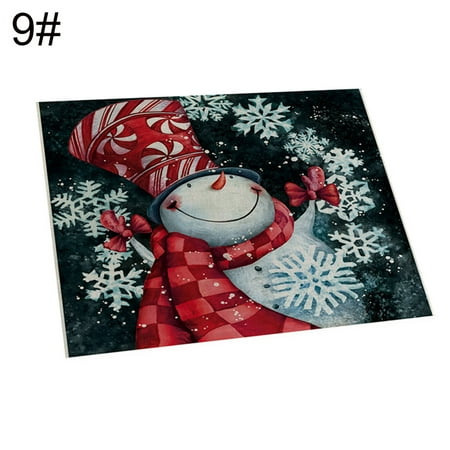 

Wanwan Christmas Santa Elk Snowman Placemat Pad Dining Table Insulation Mat Home Decor
