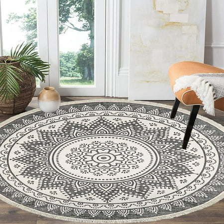 Bohemian Mandala Hand Woven Round Rugs, Small Round Outdoor Area Rugs