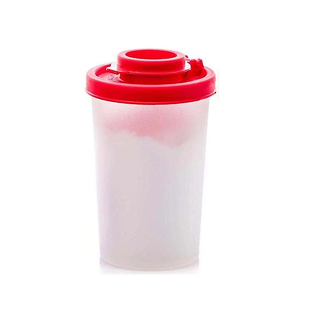 CAROOTU Sel et Poivre Secoueurs Résistant à l'Humidité Sel Secoueur pour le Camping Pique-Nique en Plein Air Cuisine Corps Clair avec Couvercles Rouges