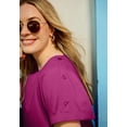 thumbnail image 3 of Woman Within Plus Size Short Sleeve Dolman Button Blouse, 3 of 6