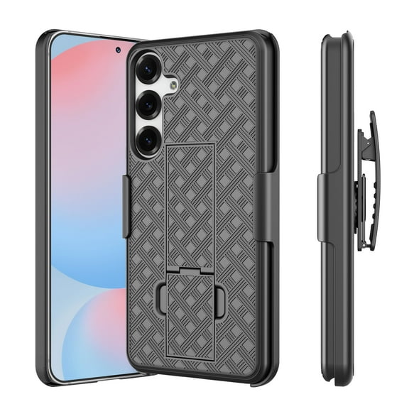 Hisdou Cover For Samsung Galaxy S24 FE 2024 Case,Phone Case With Belt Clip Holster Kickstand Holder Slim Rugged Fitted SKin For Samsung Galaxy S24 FE|SM-S721U|Black