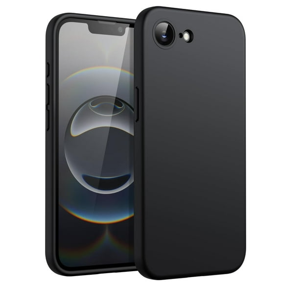 JETech Liquid Silicone Case for iPhone 16e 6.1-Inch 2025, Silky Soft Touch Full-Body Protective Phone Case, Anti-Scratch Shockproof Cover with Microfiber Lining (Black)