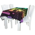 thumbnail image 2 of Coolnut 60"x60" Colorful Coconut Palm Tree Tablecloth, Modern Table Cover for Home Decoration, Spill Proof Cloth Washable for Dinner Picnic, 2 of 6