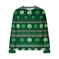 thumbnail image 2 of Uootdi St. Patrick's Day Womens Crewneck Long Sleeve Tops Festive Jacquard Pattern Loose Fit Comfortable Holiday Casual Wear Gift, 2 of 5