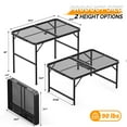 thumbnail image 3 of 3 FT Outdoor Grill Table, Folding Camping Table, Portable Picnic Table Adjustable Height, Lightweight Aluminum Tables for Outside, Beach, Patio, Party, Black, 3 of 8