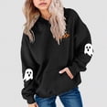 thumbnail image 2 of xaweyi Girls Comfort Warm Long Sleeve Hooded Sweatshirt Fashion Halloween Printed Tops for Daily Outdoor Wear Size 4-5 Years, 2 of 4