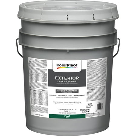 ColorPlace Exterior Flat Light Base Paint, 5 Gallon