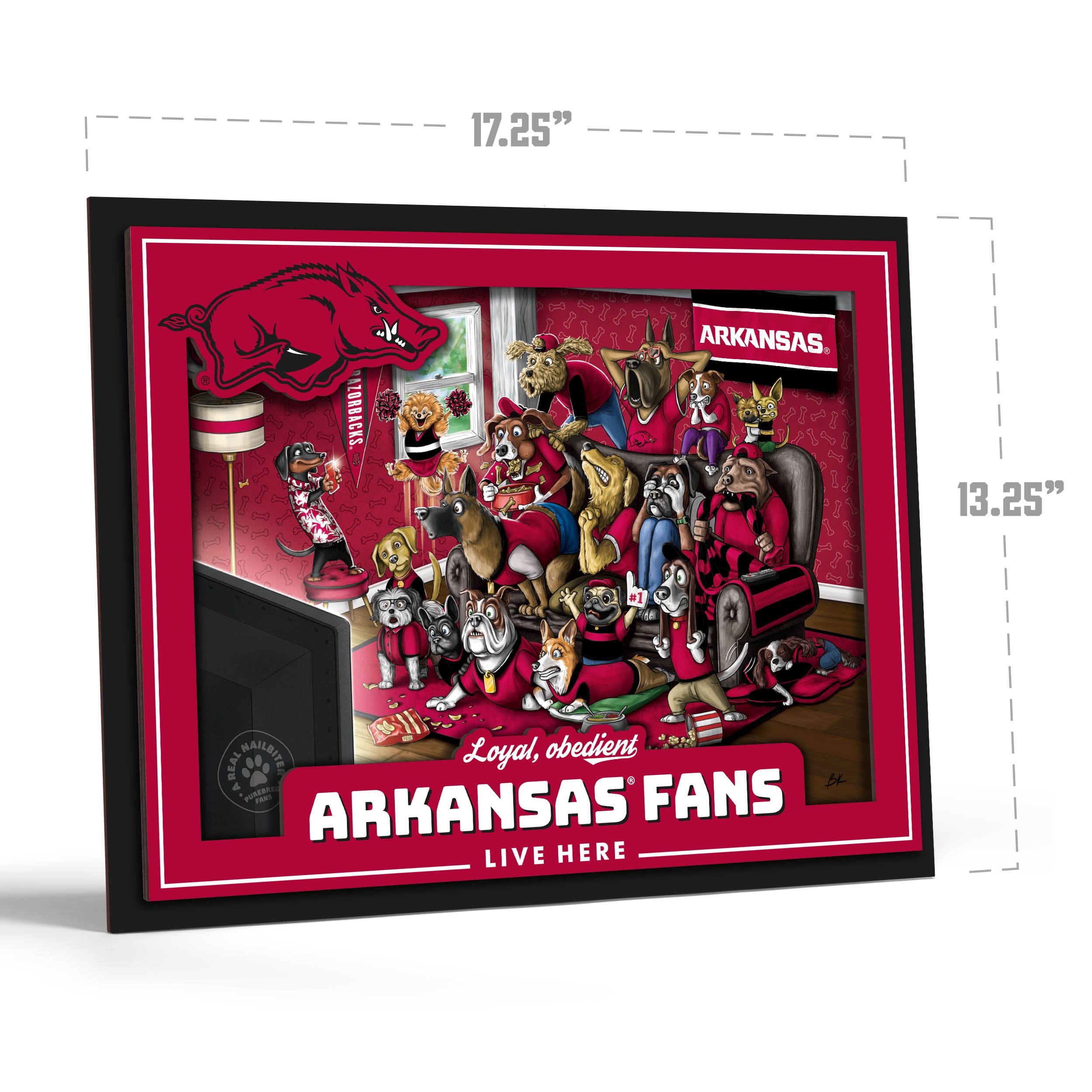 YouTheFan NCAA Arkansas Razorbacks Purebred Fans Wall Art