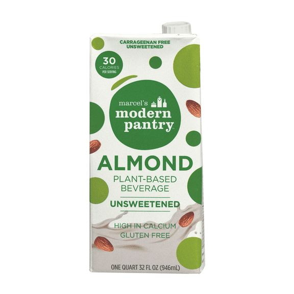 Marcel's Modern Pantry Almond Plant Based Milk Unsweetened 32 fl oz, Cardboard Carton Shelf Stable