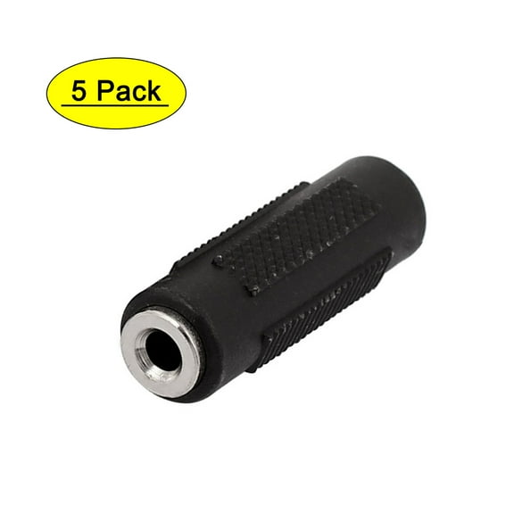 3.5mm Female to Female F/F Audio Stereo Adapter Connector Coupler Extension 5Pcs
