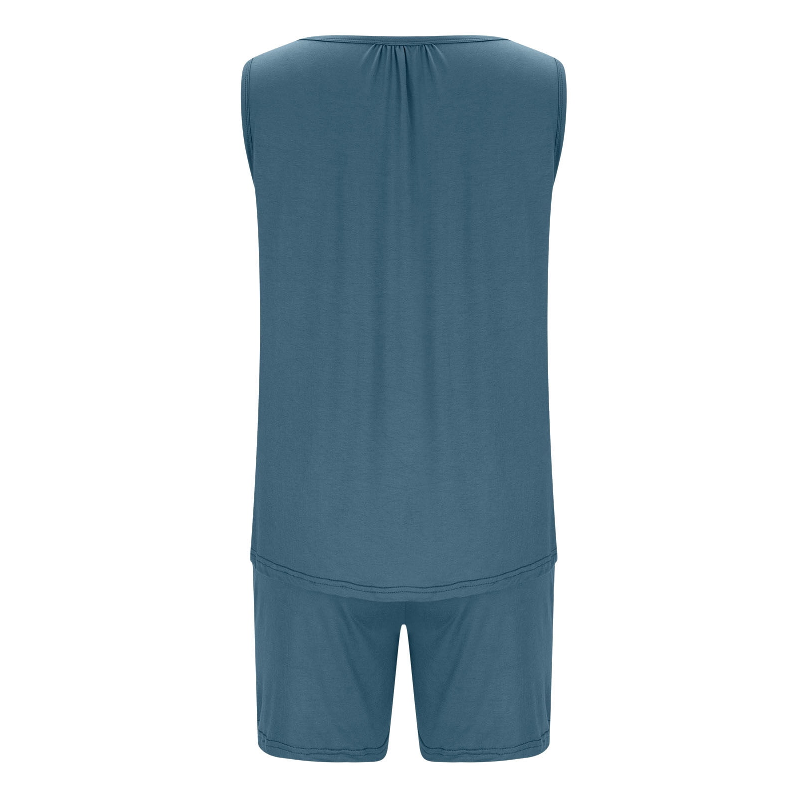 Pyjama 2 Pièces Sans Manches Femme - Haut Débardeur Crop + Short - Matière Douce Et Confortable - Pour Nuit, Lounge, Maison - Couleur Unie
