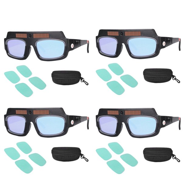 4X Casco de Máscara de Soldadura de Oscurecimiento Automático con Energía Solar Gafas de Soldador Lente Anti-