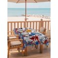 thumbnail image 2 of Outdoor Tablecloth with Umbrella Hole for Patio/Picnic/Party/Camping, Independence Day Gnomes Waterproof Table Cloth Rectangle Table Cover Washable, Red Blue Floral Gray Wood (54"x 80"), 2 of 8