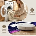 thumbnail image 5 of ODIKA 3'x5' Washable Throw Rug Stain Resistant, Low Profile, Non-Slip Ghost Guitar Halloween Kawaii Cartoon Glitter Stars Faces Motif for Entryway, Kitchen, Mudroom, 5 of 7