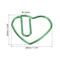 thumbnail image 2 of Unique Bargains 1 Paper Clip Heart-Shaped Cute Decorative Fun Clips Bookmarks 1.1 Inch Green, Pack of 100, 2 of 5