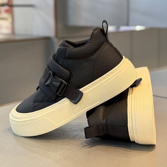 Men's Chunky Platform Sneakers Cushioned Insole & Minimalist All-Season Footwear with Thick PVC/ Sole - Low-Top Streetwear Shoes, for, Urban Style (/)