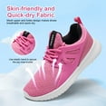 thumbnail image 3 of okilol Girls Sneakers Kids Cute Slip-ins Shoes for Running Hot Pink Size 6 US Big Kid, 3 of 8