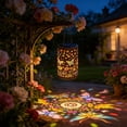 thumbnail image 6 of Solar Garden Lanterns Outdoor Decorative Lights with Colorful Projection, Hanging Metal LED Solar Lantern for Yard Patio Porch Waterproof Garden Decor Gift for Mom, 6 of 6