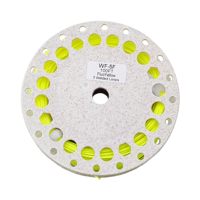 guohui Braided Backing Fish Line with Welded Loops Soft PVC Floating Fly Line Universal yellow 5F