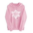 thumbnail image 2 of Sakmal Christmas Hoodies for Women Oversized Pink Tops Snowflakes Trendy Hoodie for Women, 2 of 6