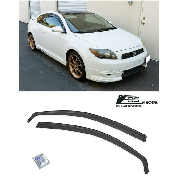 Extreme Online Store for 2005-2010 Scion tC Gen 1 | EOS Visors in-Channel Style JDM Smoke Tinted Side Vents Window Deflectors Rain Guard