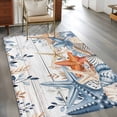thumbnail image 2 of Blue Coastal Area Rugs 2.7'x5', Washable Small Throw Rugs for Kitchen Bedroom, Summer Beach Starfish Weeping Eucalyptus Wooden Indoor Outdoor Rug Non-Slip Low Pile Carpet Runner Reversible Floor Mats, 2 of 8