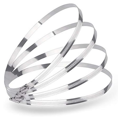 

LOKMAN Duct Clamp 5 Inch Stainless Steel Large Hose Clamp Adjustable Diameter 120-140mm Worm Drive Fuel Line Clamp for Plumbing Dryer Vent Automotive Mechanical Agriculture 4 Pack (5 Inch)